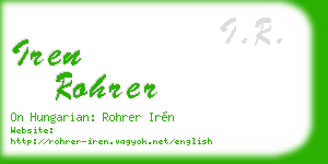 iren rohrer business card