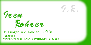 iren rohrer business card
